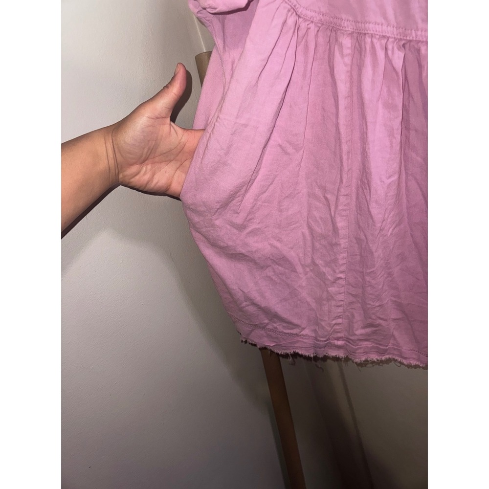 We The Free Pink Linen Moon City Tunic Top XL Boho Frayed Hem Boho - Picture 5 of 11